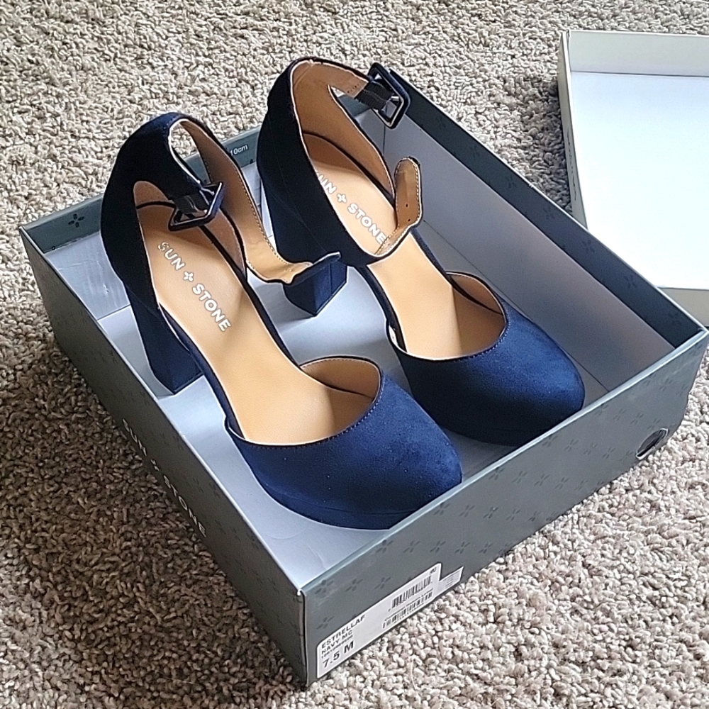 Sun & Stone Estrella Navy Pumps 7.5 Women's